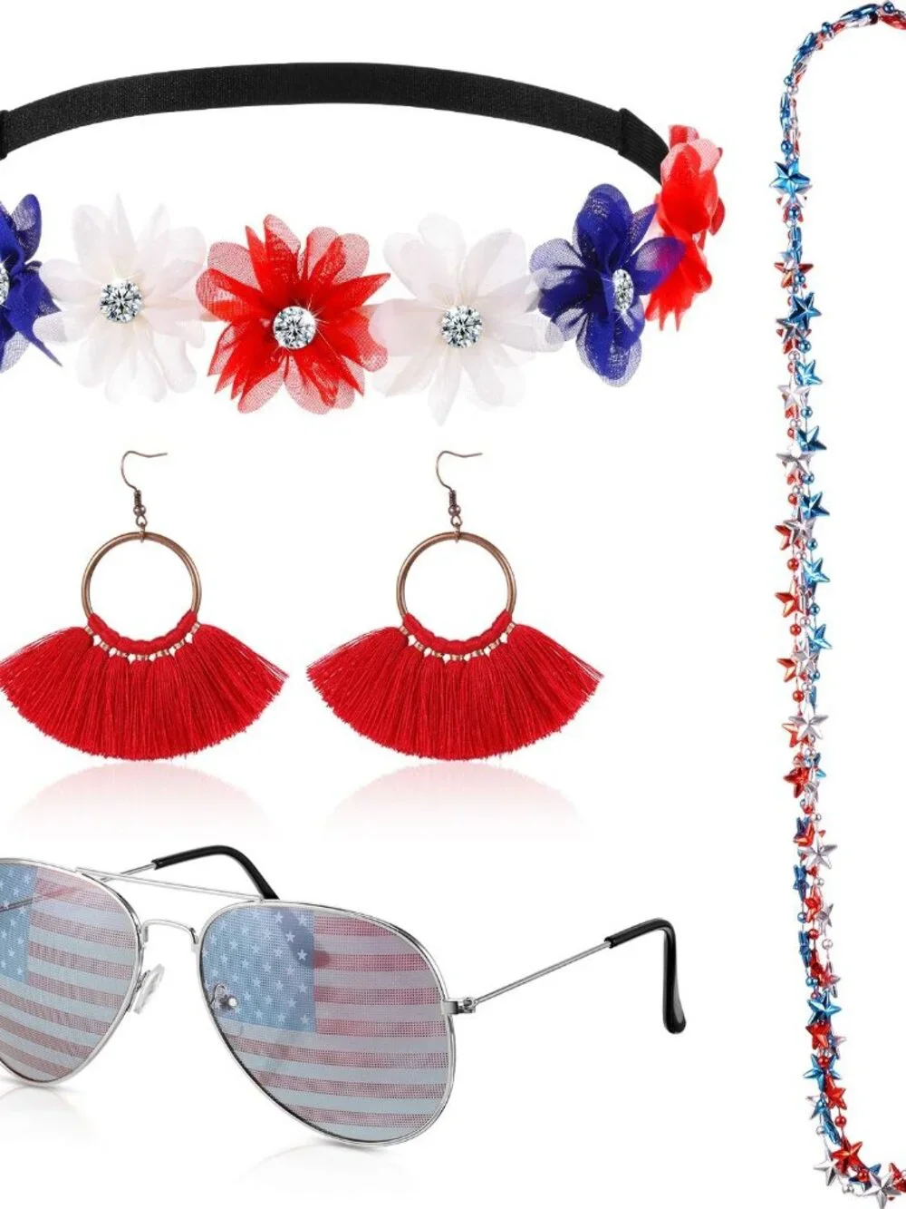 Patriotic 4th of July Accessories Set for Women
